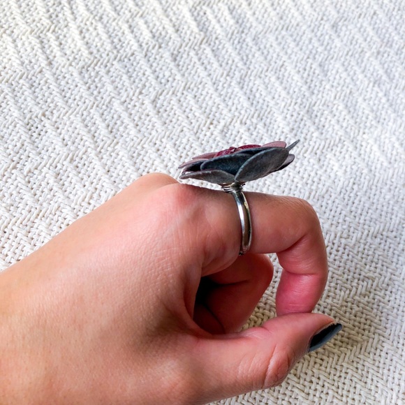 Faux Leather Rose Ring - Picture 5 of 8